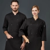 large size europe restaurant staff workwear uniform chef jacket Color Black