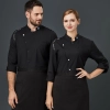 large size europe restaurant staff workwear uniform chef jacket Color Black
