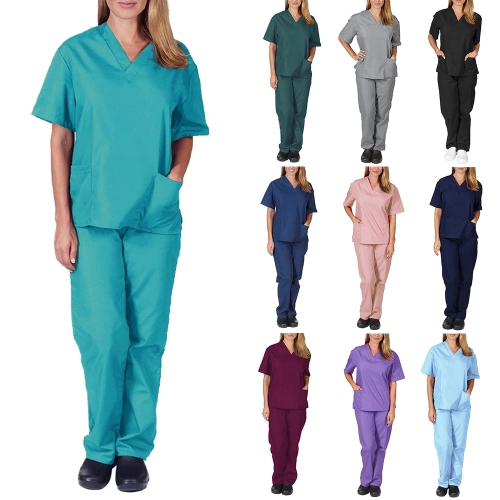 candy color thin fast dry women nurse scrub suits doctor assistant medical work suit uniform