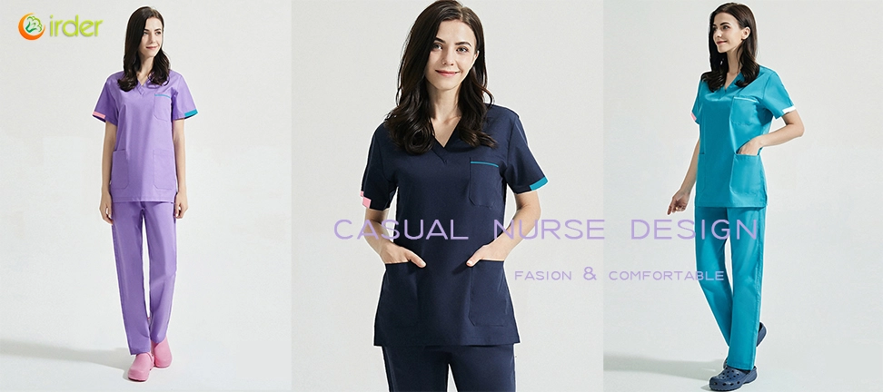 2025 Europe surgical medical care beauty salon workwear nurse scrubs suits jacket pant