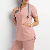 sim fit v-collar top pant nurse suits scrub uniforms two-piece set 10 colors Color Color 8