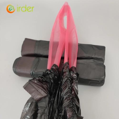 high quality household handle pull rope black  garbage bag trash bag