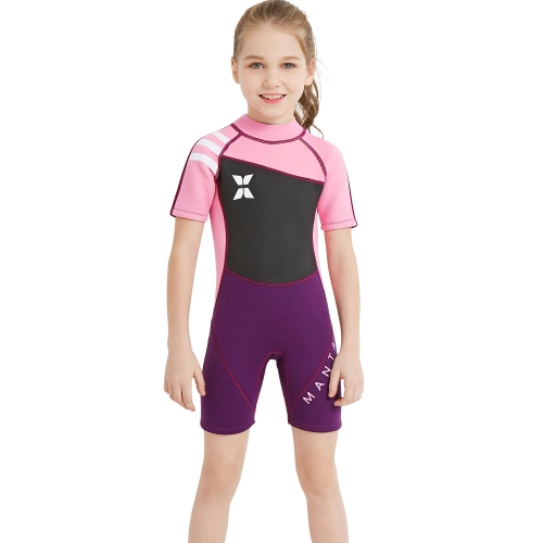 short sleeve good fabric girl children swimwear wetsuit for girl