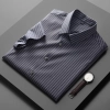2023 summer new fabric easy care stripes man  shirt office dressy shirt Color navy shirt