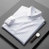 2023  upgrade fabric ultral fashion company staff shirt formal men shirt stripes men shirt Color white stripes shirt