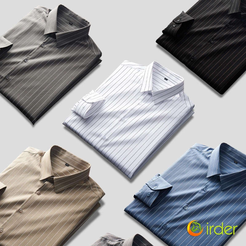 2023 upgrade fabric ultral fashion company staff shirt formal men shirt stripes men shirt