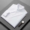 2023 America popular long sleeve solid color business men shirt improved fabric Color white men shirt