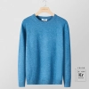 autumn winter round collar kinitted men tshirt long sleeve polo Color Light blue