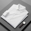 2022 new design line stripes young  man shirt work shirt Color White