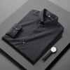 fashion stripes office work business man shirt hot sale Color Dark Grey