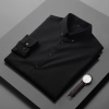 high quality fabric button down collar bussiness man shirt upgrade formal shirt Color Black
