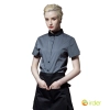 Europe contrast collar grey shirt for waiter waitress dealer chef uniform