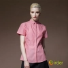 fashion france style ktv kfc restaurant stripes waiter jacket dealer shirt uniform Color women short sleeve pink shirt