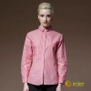 fashion france style ktv kfc restaurant stripes waiter jacket dealer shirt uniform Color women long sleeve pink shirt