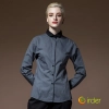 grey peter pan collar short sleeve waiter shirt waiter uniforms Color long sleeve female shirt