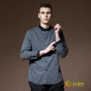 grey peter pan collar short sleeve waiter shirt waiter uniforms Color long sleeve male shirt