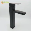 2023 black color square department & restaurant  hot/cold inlets basin faucet lavatory water tap drop shipping