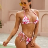 2022 summer floral print sexy women bikini two piece swimsuit swimwear