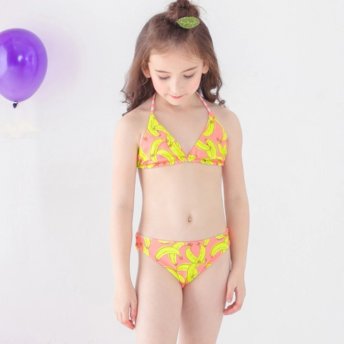 banana printing litte girl swaimwear bikini tenn swimwear