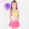 bow two-piece teen girl bikini tube top shorts swimwear