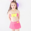 bow two-piece teen girl bikini tube top shorts swimwear