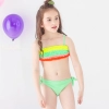 colorful folded tobe top shorts bikini children girl swimwear