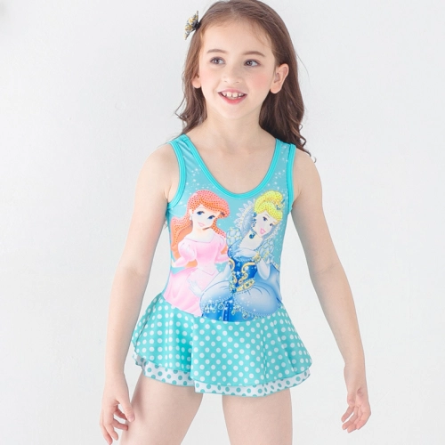 nice cartoon printing girl swimwear halter one-piece swimwear