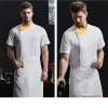 patchwork color collar short sleeve chef jacket