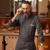 2022 upgrade fabric side opening double breasted chef jacket cooking work uniform Color Grey