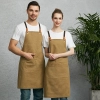 europe design halter long denim apron restaurant chef apron housekeeping apron