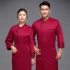 fashion 2025 new bright hem Asian restaurant chef jacket chef uniform