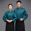 fashion 2025 new bright hem Asian restaurant chef jacket chef uniform