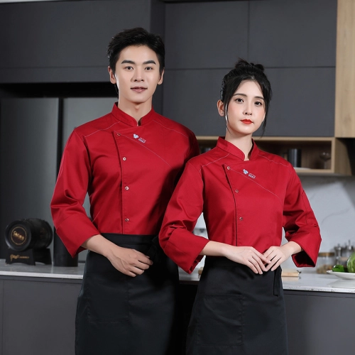 2022 red wemen chef jacket men chef jacket uniform