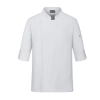 2025 invisable button side open white chef coat jacket