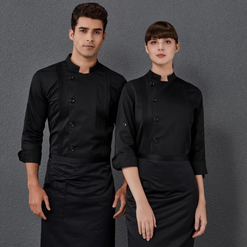 folded front long sleeve chef uniform chef backer jacket