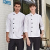 folded front long sleeve chef uniform chef backer jacket