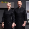 2022  chef clothes long sleeve  hotel restaurant staff uniform cake shop autumn and winter clothing canteen baking work clothes for men and women