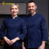 long sleeve easy care double breasted high quailty chef coat uniform Color Navy Blue