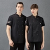 deep blue short sleeve chef jacket both for women and men Color Color 2