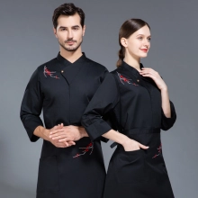 plum bossom chef jacket restaurant chef work wear blouse