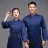 solid color long sleeve high quality chef jacket uniform unisex design