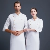 side open button chef jacket women men chef uniform