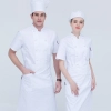summer short sleeve thin fabric chef work wear uniform blouse Color White