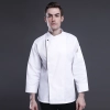 classic design side open chef coat long sleeve chef jacket