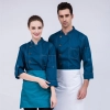 fashion high quality denim fabric chef coat cook work uniform