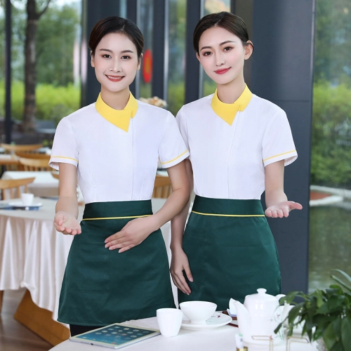 Asian style restaurant women waitress working wear shirt uniform