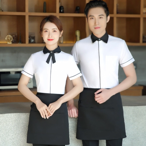 summer high quality restaurant bar waiter shirt waitress uniform