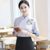 2022 new design  lotus print women men waiter fu wu yuan workwear uniform