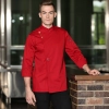Europe fashion long sleeve chef jacket bread house baker uniform Color Red