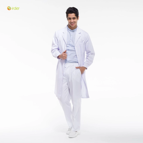 high quality long sleeve front opening nurse doctor coat uniform